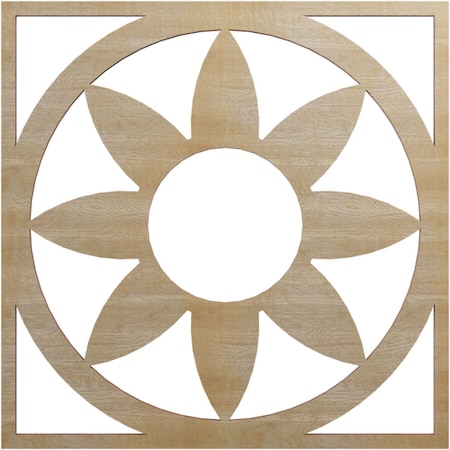 Ekena Millwork Blume Wood Fretwork Pierced Ceiling Medallion, Hickory, 16"OD x 5 1/2"ID x 1/4"T CMWP16X16X0250BLHI